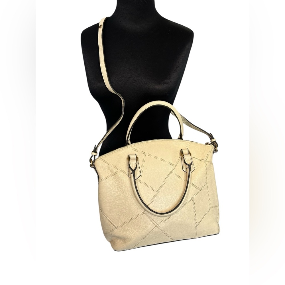 Aimee Kestenberg Large Crossbody Shoulder Bag Cream White Patchwork
